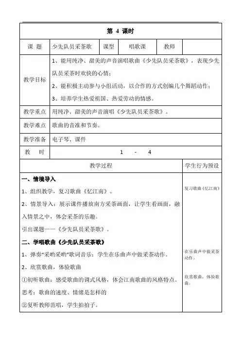 《少先队员采茶歌》