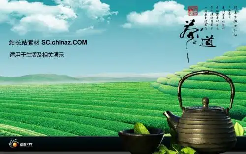 锐普PPT模板-清香茶道(动画)