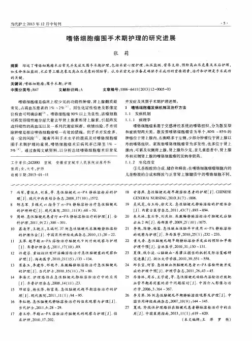 嗜铬细胞瘤围手术期护理的研究进展