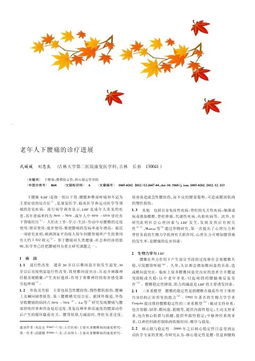 老年人下腰痛的诊疗进展