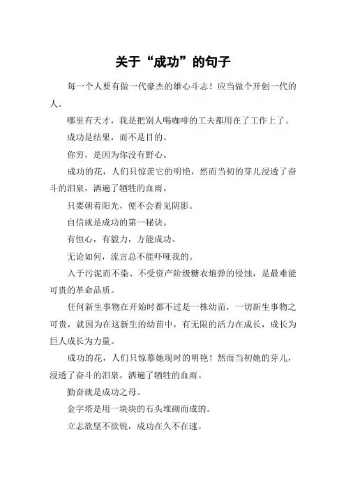关于“成功”的句子_1