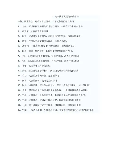 内衣文胸知识大全