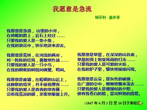 《我愿意是急流》获奖课件