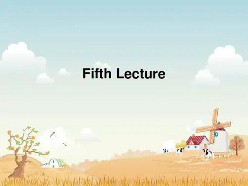 Fifth Lecture