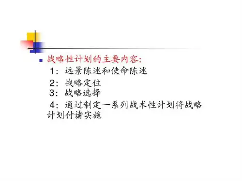 第十章战略性计划