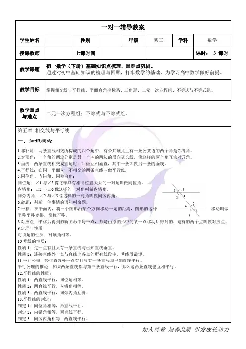 二元一次方程和不等式