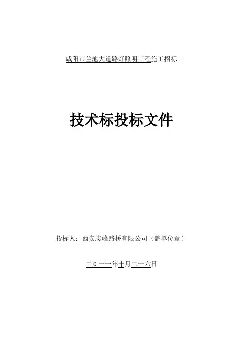 城市道路照明路灯工程施工组织设计 2