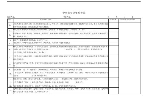 食堂安全检查记录表