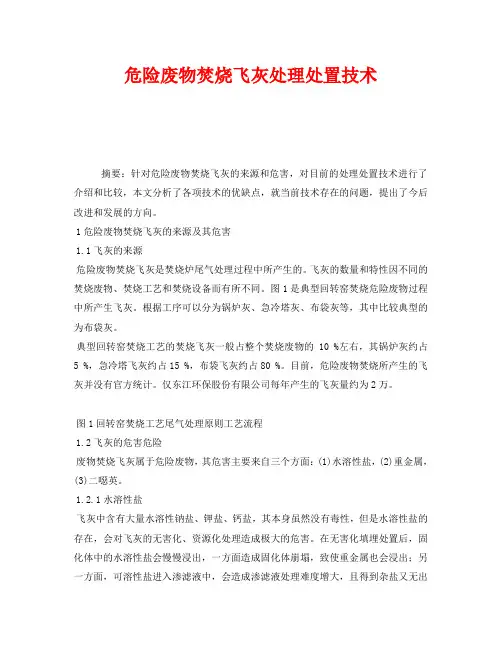 《安全环境-环保技术》之危险废物焚烧飞灰处理处置技术