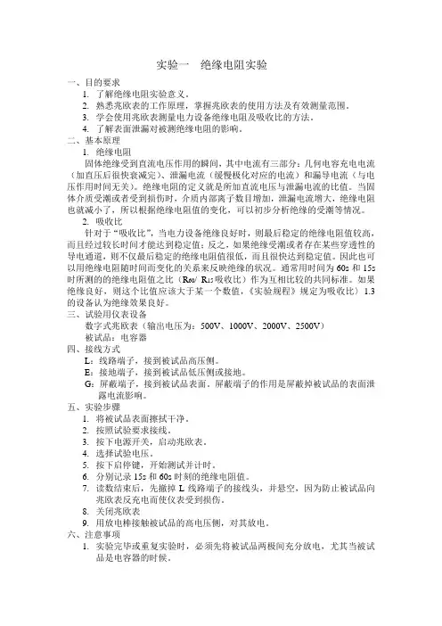 绝缘电阻实验