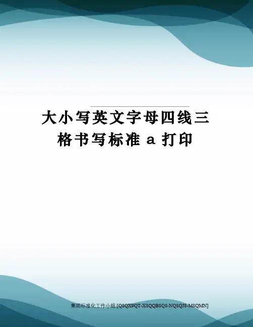 大小写英文字母四线三格书写标准a打印