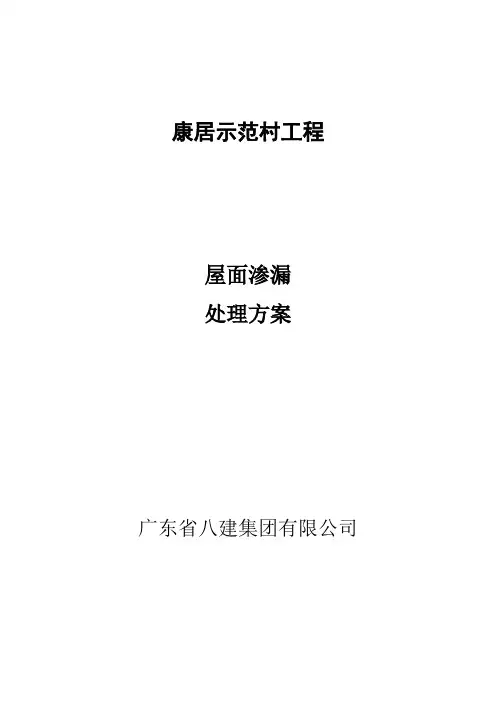 屋面渗漏处理方案