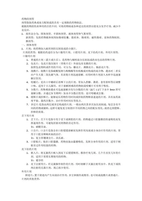 药物剂型