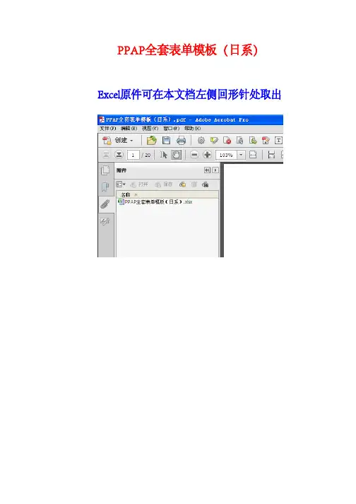 PPAP全套表单模板(日系)