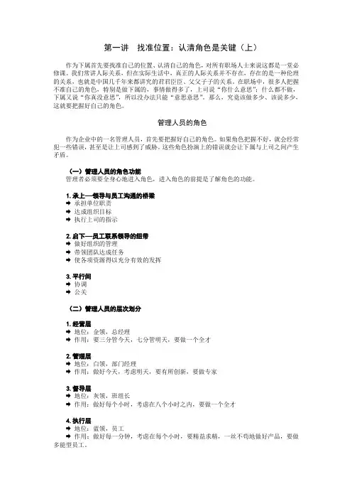 第一讲  找准位置：认清角色是关键(上)