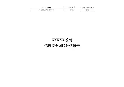 信息安全风险评估报告