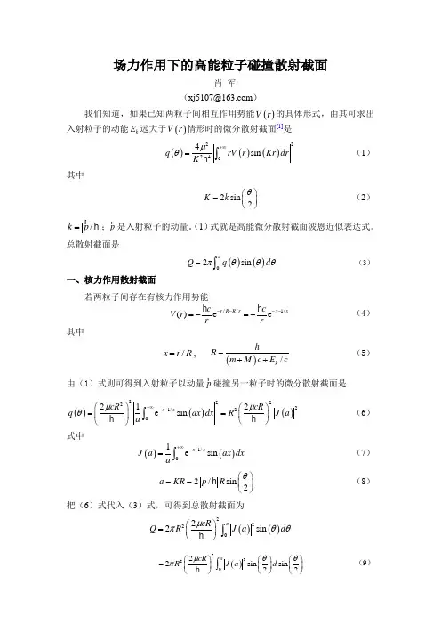 场力作用下的高能粒子碰撞散射截面