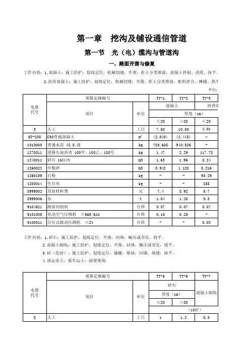 通信工程预算定额