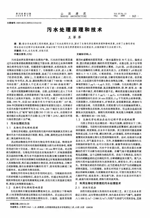 污水处理原理和技术