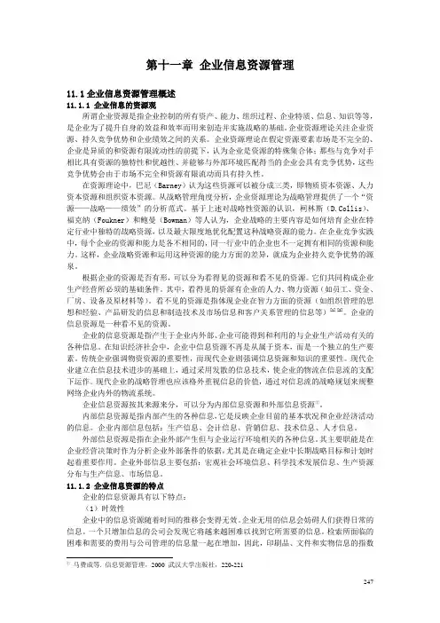 第11章 企业信息资源管理