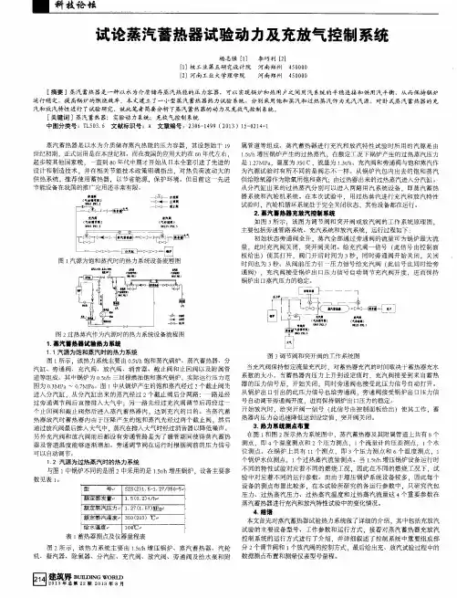 试论蒸汽蓄热器试验动力及充放气控制系统