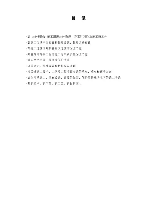 路灯工程施工组织设计 2