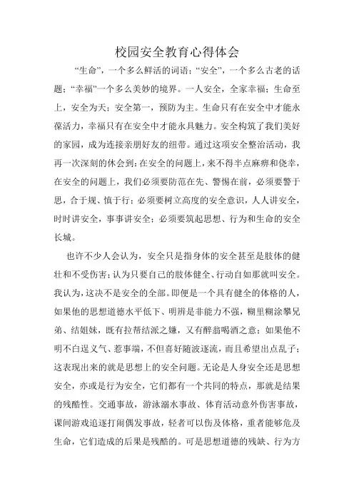 校园安全心得体会
