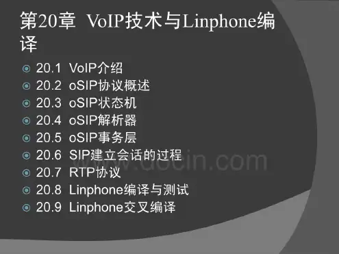 第20章VoIP技术与Linphone编译Linux系统移植(第2版)教学课件