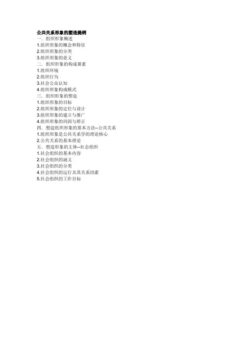 公共关系形象的塑造