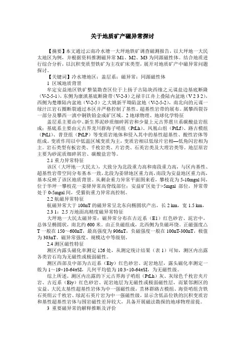 关于地质矿产磁异常探讨
