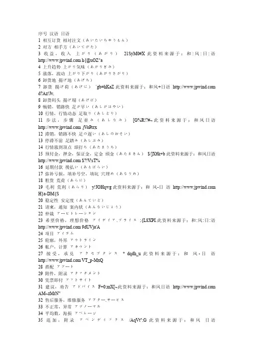 日语国际贸易用语