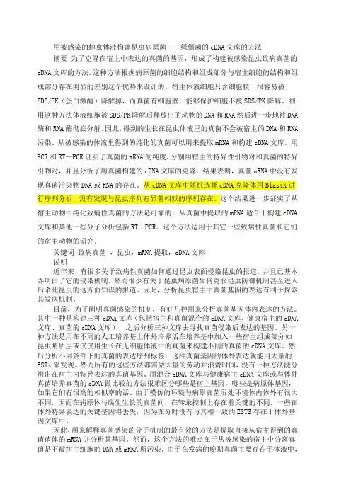 构建cDNA文库