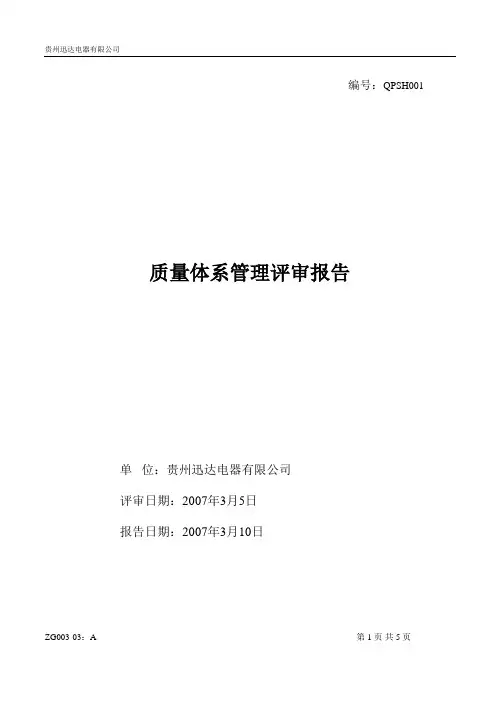 管理评审报告