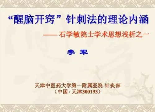 醒脑开窍针刺法的理论内涵