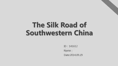 The Silk Road of Southwestern China(西南丝绸之路介绍)