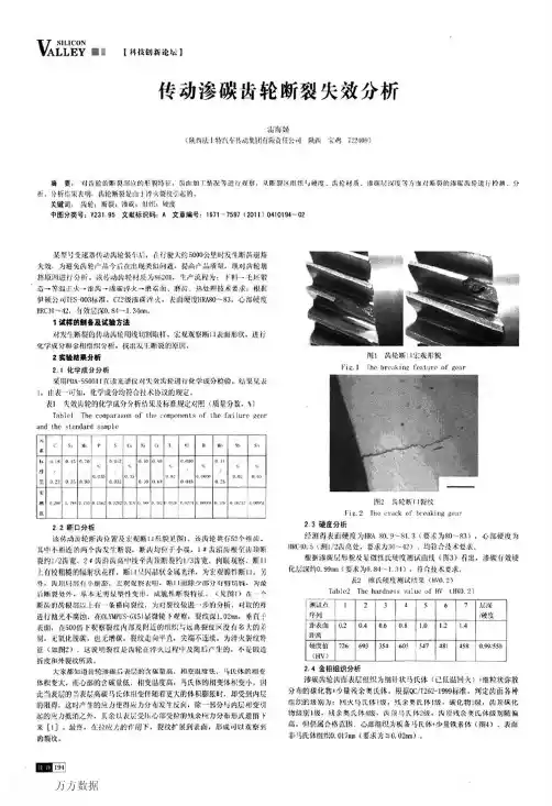 传动渗碳齿轮断裂失效分析