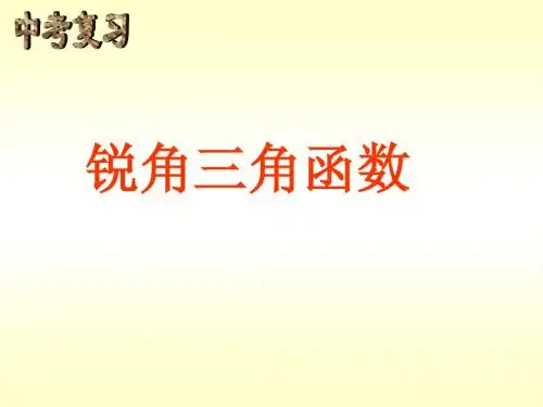 2014中考复习锐角三角函数与反比例函数