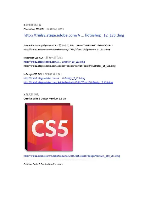 Adobe_CS5_For_Mac综合资源+破解+部分中文版