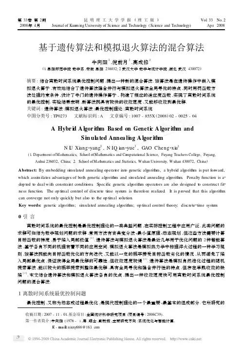 基于遗传算法和模拟退火算法的混合算法