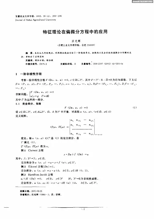 特征理论在偏微分方程中的应用