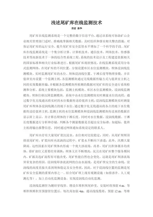 浅述尾矿库在线监测技术