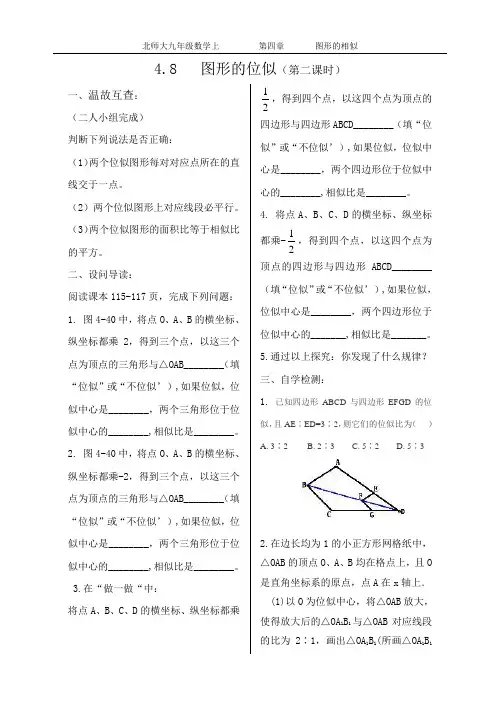 4.8 图形的位似(第二课时)
