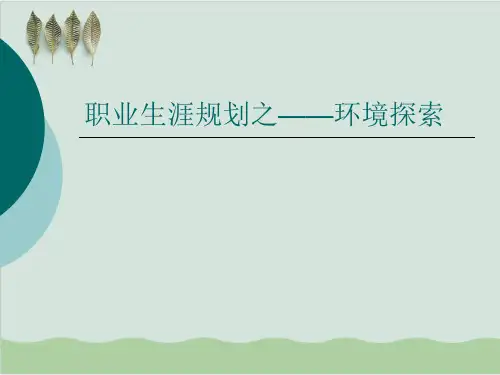 职业生涯规划之—环境探索PPT课件(40页)