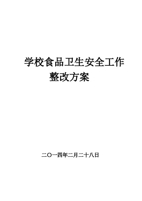 学校食品安全卫生工作整改方案
