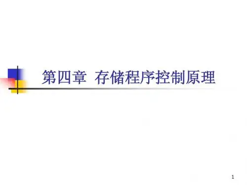 第四章 存储程序控制原理
