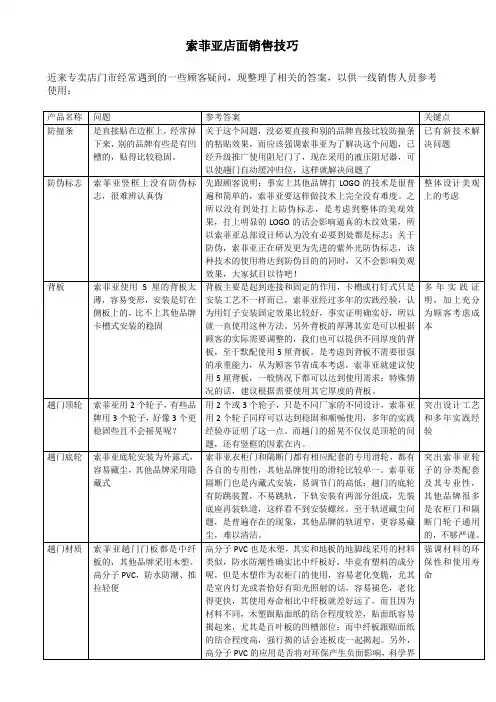 索菲亚店面销售技巧