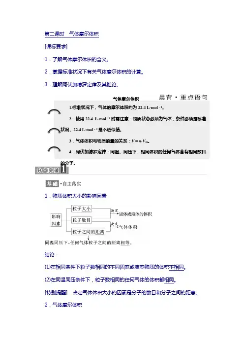 2018高中化学人教版必修1：第一章 第二节 第二课时 气体摩尔体积 含答案