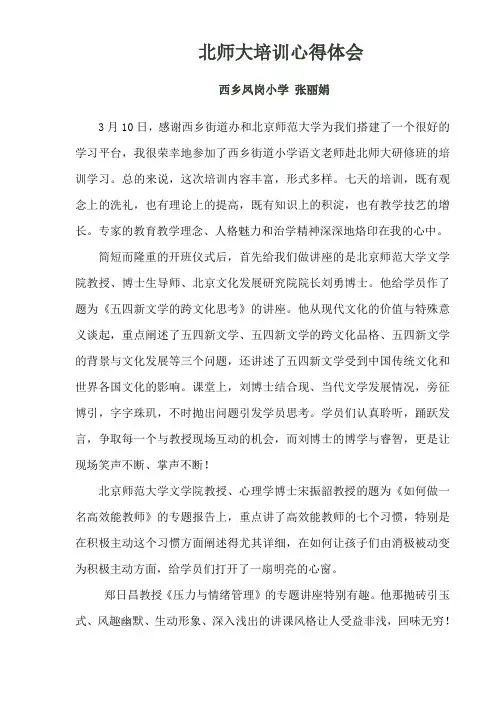 北师大学习心得体会
