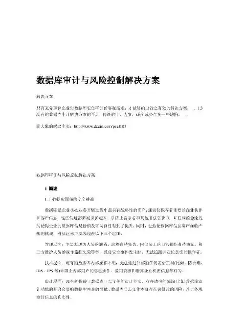 数据库审计与风险控制解决方案