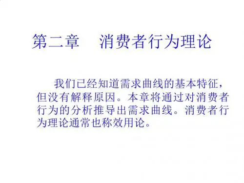 经济学：消费者行为理论培训PPT课件( 30页)